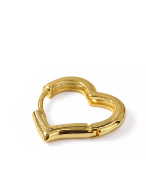 18K gold plating Brass Hollow Heart Minimalist Stud Earring