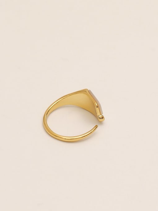 HYACINTH Brass Shell Geometric Minimalist Band Fashion Ring 3
