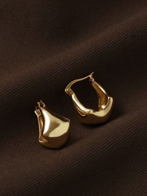 ACCA Brass Geometric Minimalist Huggie Earring