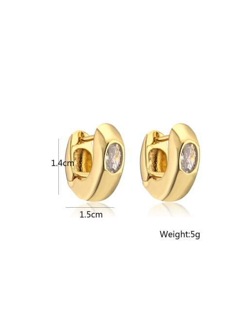 AOG Brass Cubic Zirconia Geometric Trend Stud Earring 2