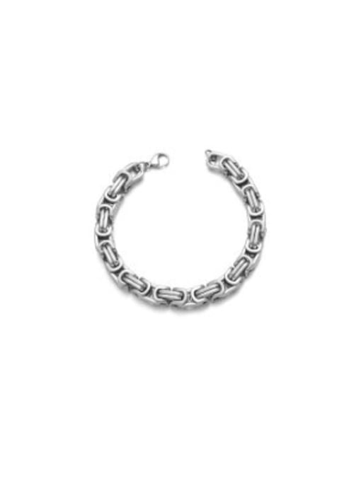 Thick and long bracelet 19.2cm Stainless steel Geometric Hip Hop Link Bracelet