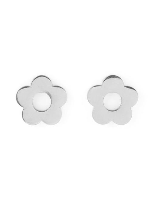 Flower Earrings Titanium Steel Flower Minimalist Stud Earring