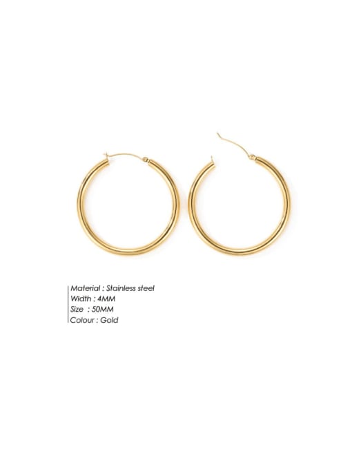 50MM Gold YE35958 Stainless steel Geometric Minimalist Hoop Earring
