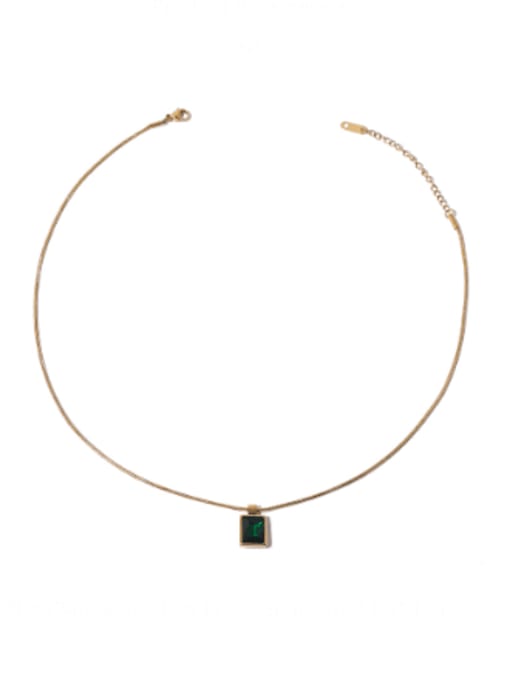 Five Color Brass Cubic Zirconia Geometric Vintage Necklace 0