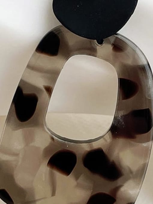 Deep leopard print metal resin Earrings Alloy Resin Geometric Vintage Drop Earring/Multi-Color Optional