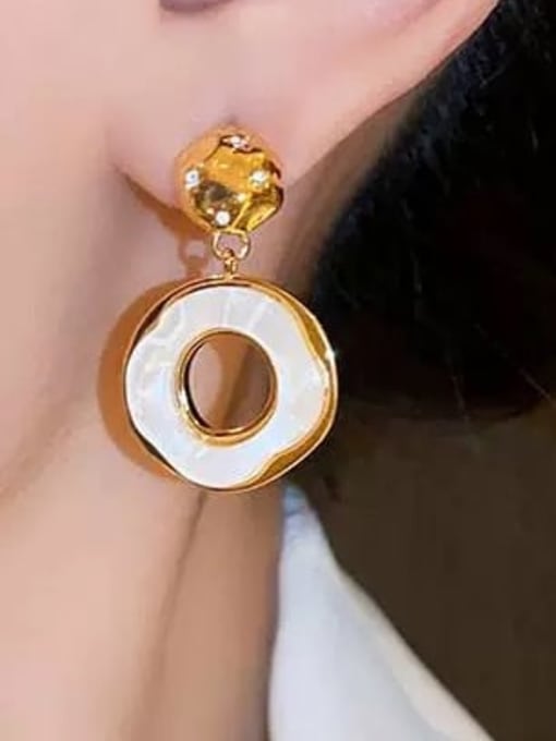 YOUH Brass Enamel Geometric Minimalist Drop Earring 1