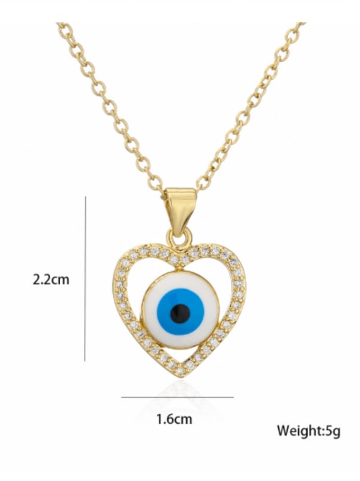 AOG Brass Rhinestone Enamel Evil Eye Vintage geometry Pendant Necklace 4