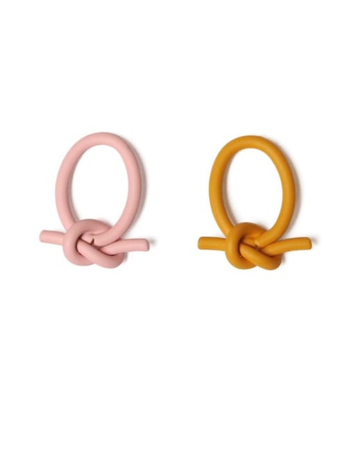 Five Color Brass Enamel Irregular knot Minimalist Stud Earring 2