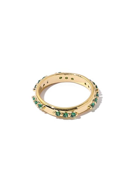 Multi zircon ring Brass Cubic Zirconia Geometric Vintage Band Ring