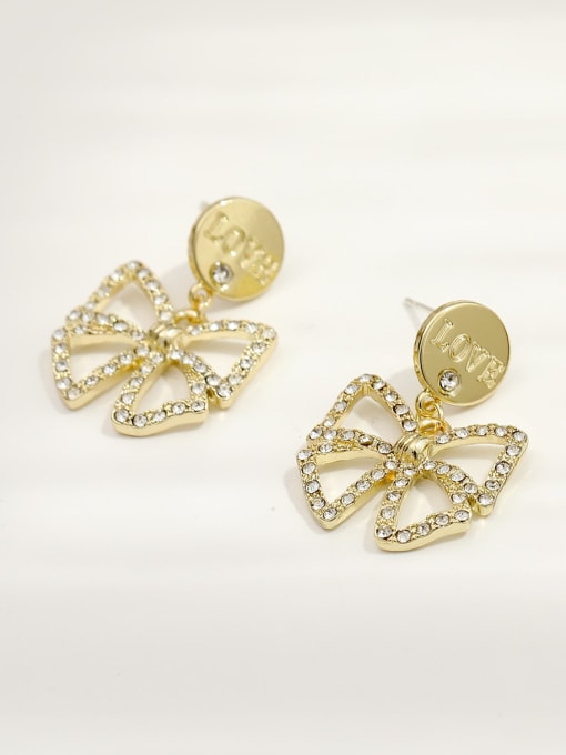 HYACINTH Brass Cubic Zirconia Butterfly Cute Drop Trend Korean Fashion Earring 2