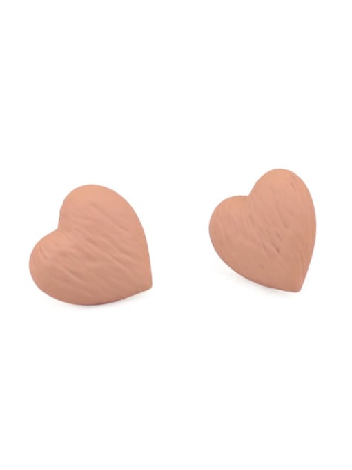 Five Color Alloy Enamel Heart Cute Stud Earring 2