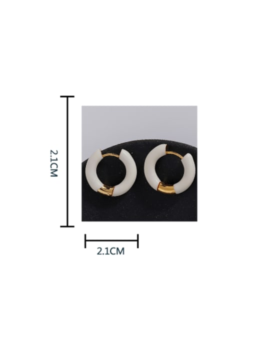 HYACINTH Brass Acrylic Round Trend Hoop Earring 2