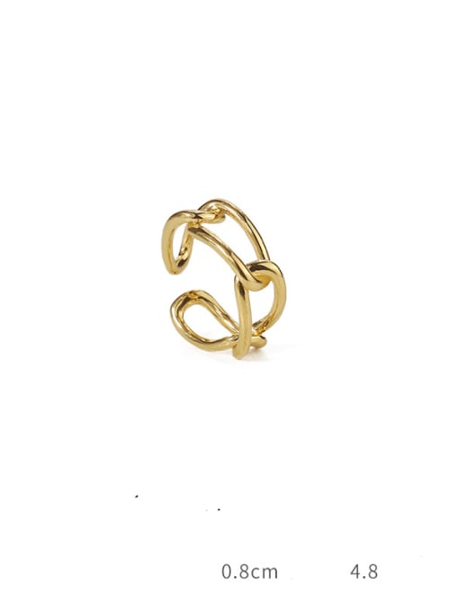 ACCA Brass Hollow Geometric Ethnic Band Ring 3