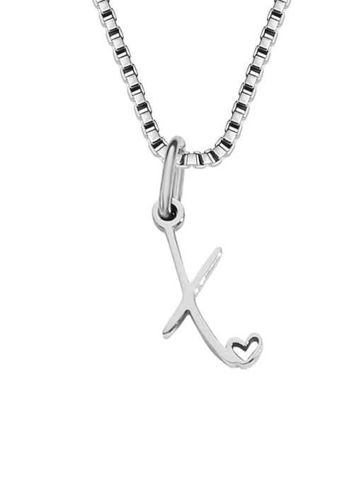 X stainless steel Stainless steel Letter Minimalist Necklace