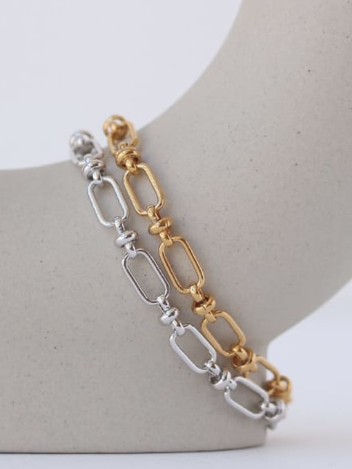ACCA Brass Hollow Geometric Chain Minimalist Link Bracelet 2