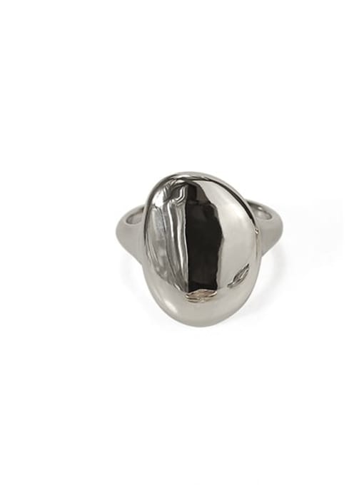 steel  Large Oval Ring Brass Irregular Minimalist Band Ring