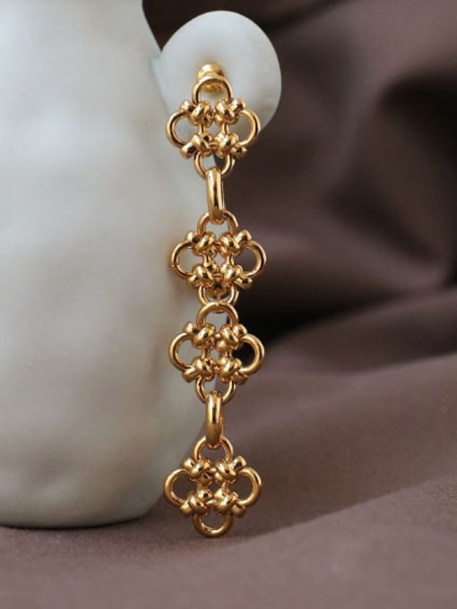 ACCA Brass Flower Vintage Chinese knot  Drop Earring 4