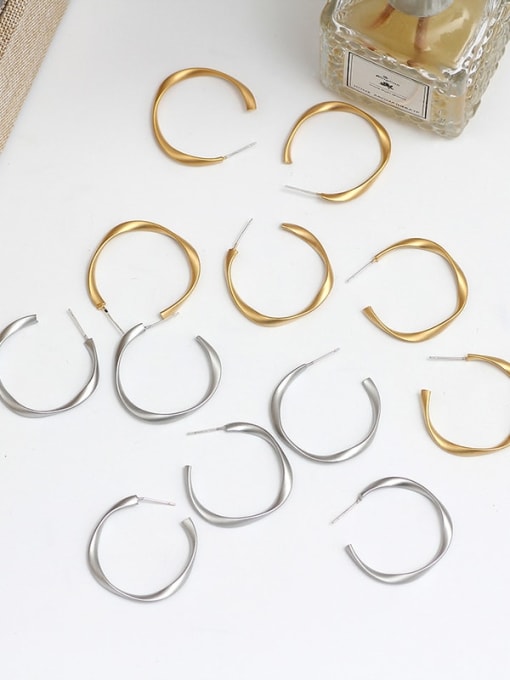 HYACINTH Copper Round Minimalist Hoop Trend Korean Fashion Earring