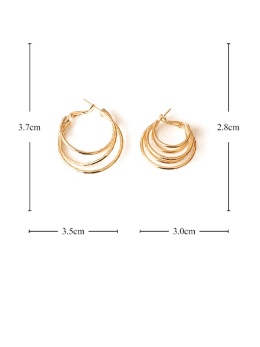 ACCA Brass Smooth Geometric Minimalist Drop Earring 2