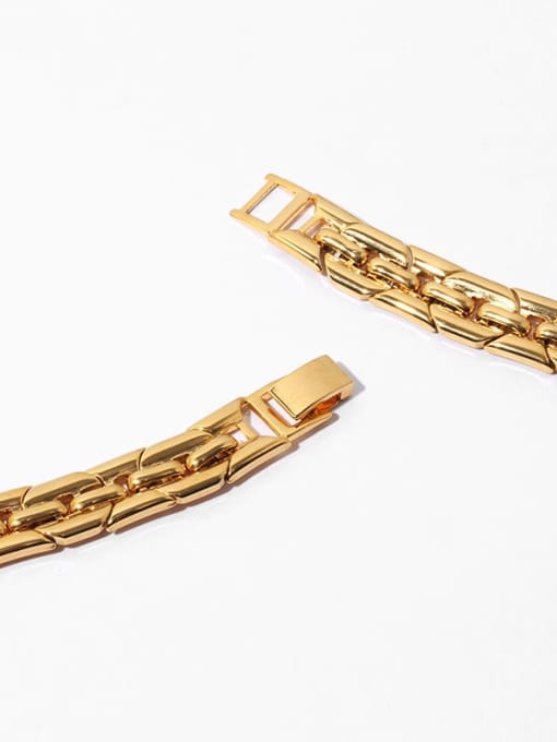 TINGS Brass Geometric Vintage Irregular wide chain Link Bracelet 2