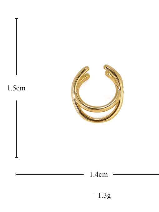 ACCA Brass  Vintage Cubic Zirconia line cross ear clip Single Earring 3