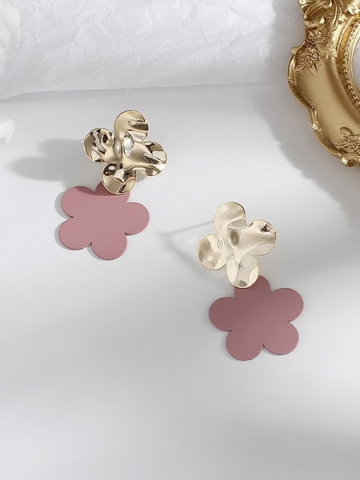 HYACINTH Copper Flower Minimalist Stud Trend Korean Fashion Earring 3