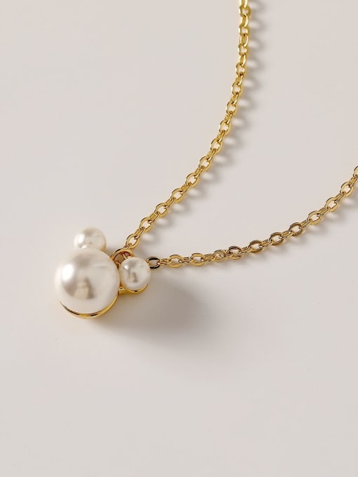 HYACINTH Brass Imitation Pearl Geometric Minimalist Trend Korean Fashion Necklace 0