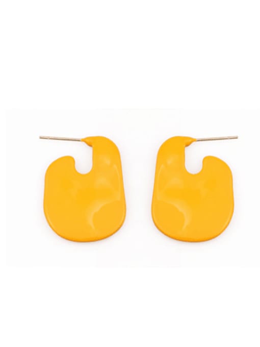 yellow Alloy Acrylic Geometric Minimalist Stud Earring