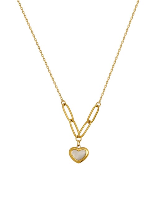 HYACINTH Brass Shell Heart Minimalist  Pendant Trend Korean Fashion Necklace 0