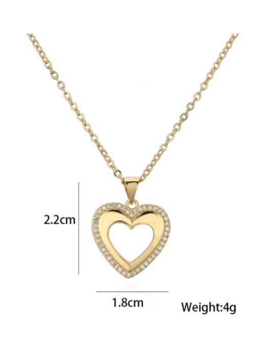 AOG Brass Cubic Zirconia  Vintage Heart Pendant Necklace 3