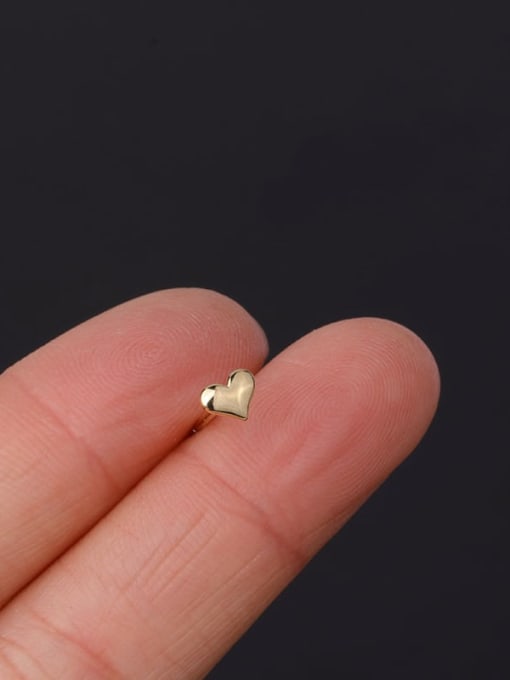 HISON Brass Cubic Zirconia Enamel Heart Cute Single Earring 3
