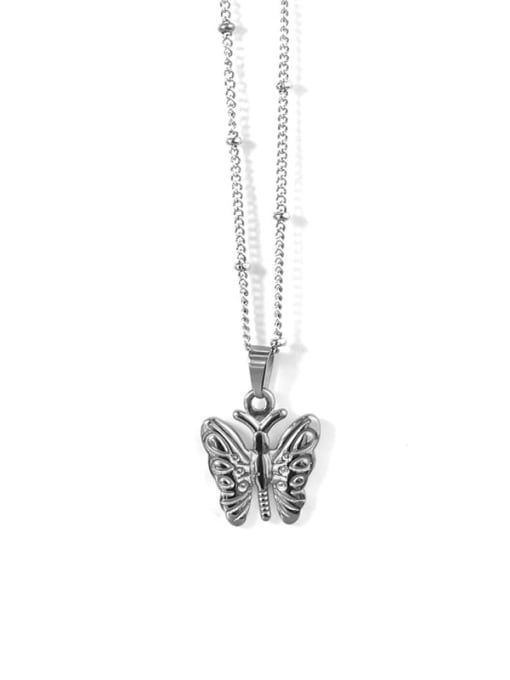TINGS Titanium Steel Butterfly Minimalist Necklace 0