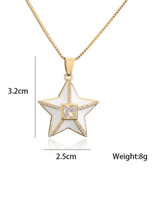 AOG Brass Rhinestone Enamel Star Ethnic Five-pointed star Pedant Necklace 3