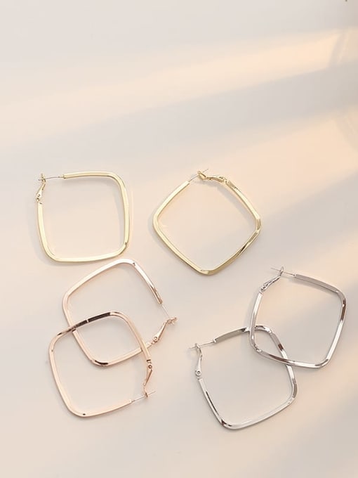 HYACINTH Copper Hollow Geometric Minimalist Stud Trend Korean Fashion Earring 1