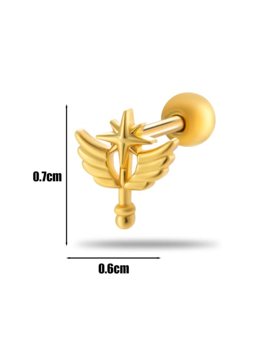 2 # Gold-- Single Brass Cubic Zirconia Bowknot Tassel Trend Single Earring