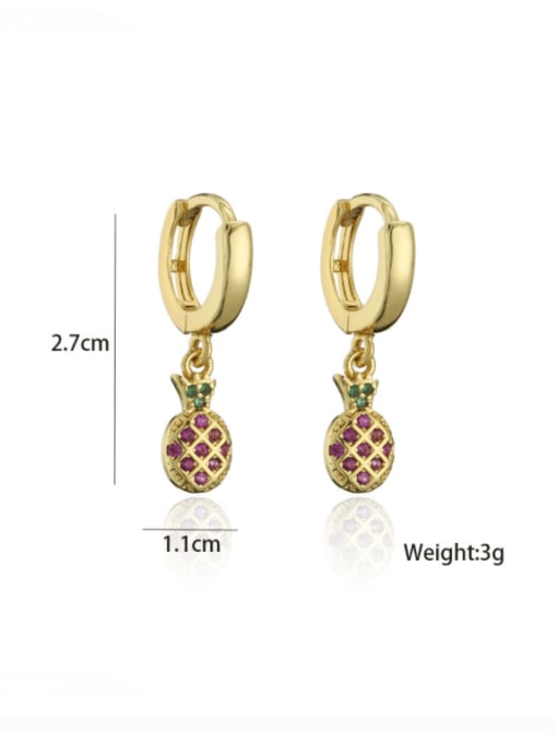 AOG Brass Cubic Zirconia Friut Cute Huggie Earring 2
