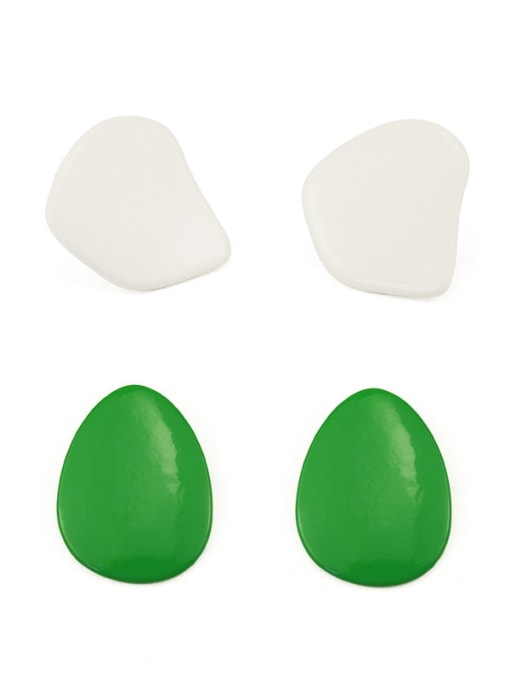 Five Color Alloy Enamel Geometric Cute Stud Earring 3