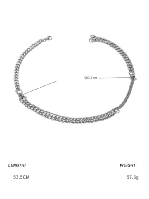 Titanium steel necklace (adjustable) Brass Geometric Vintage Hollow Chain Necklace