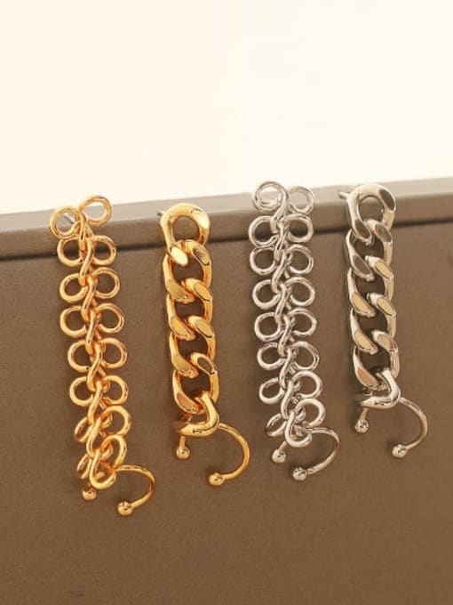 ACCA Brass Irregular Vintage Hollow Chain  Single Earring (only one) 3