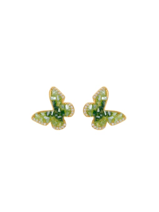 HYACINTH Brass Cubic Zirconia Butterfly Trend Clip Earring 0