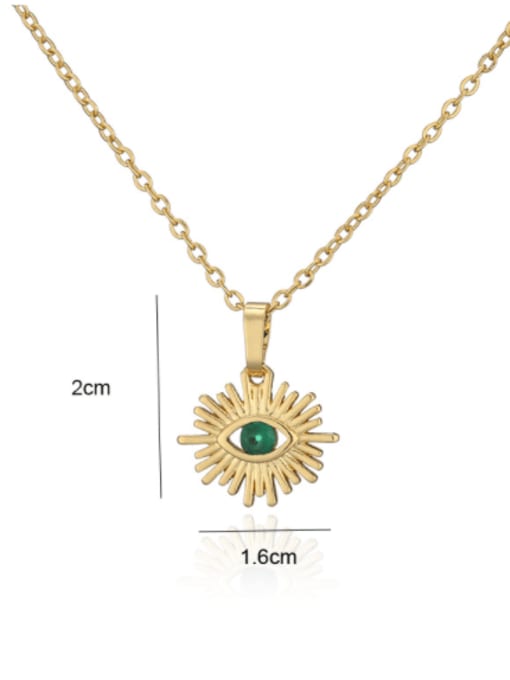 AOG Brass Cubic Zirconia  Vintage Evil Eye Pendant Necklace 2