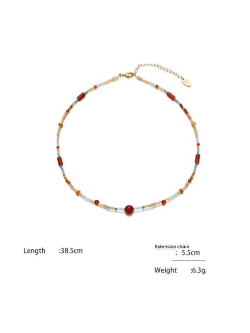 ACCA Brass Natural Stone Ethnic Irregular Bracelet and Necklace Set 1