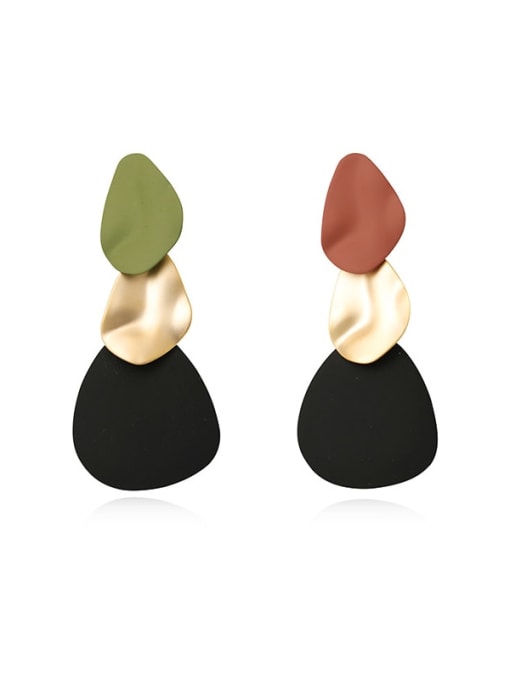 HYACINTH Copper Enamel Geometric Minimalist Drop Trend Korean Fashion Earring 0