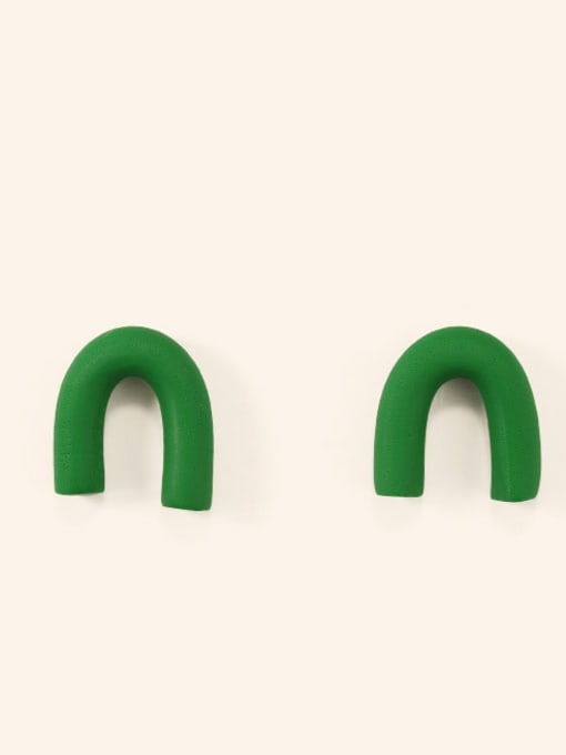 Green Earrings Alloy Enamel Geometric Minimalist Stud Earring