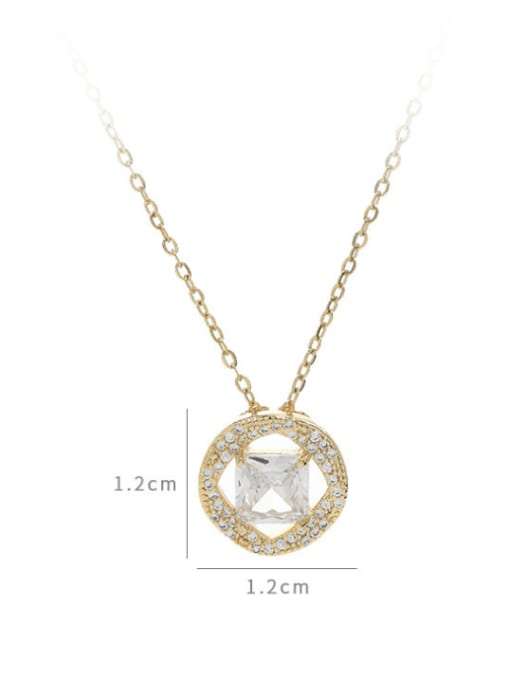 YOUH Brass Cubic Zirconia Geometric Minimalist Necklace 1