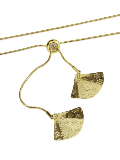 renchi Brass smooth irregular minimalist Pendant Necklace 1