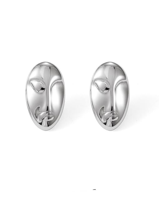 Titanium steel earrings Titanium Steel Geometric Minimalist mask Stud Earring