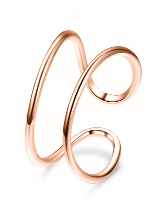 Rose gold Stainless steel Geometric Minimalist Stackable Ring