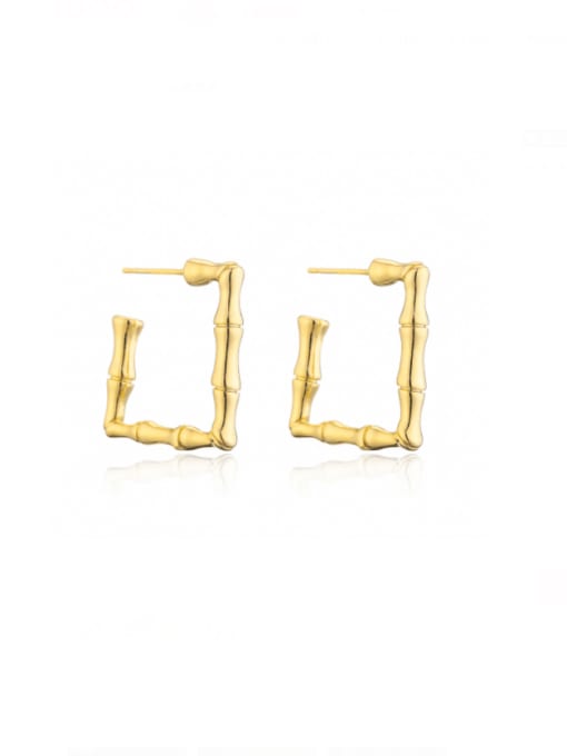 41506 Brass Geometric Minimalist Huggie Earring