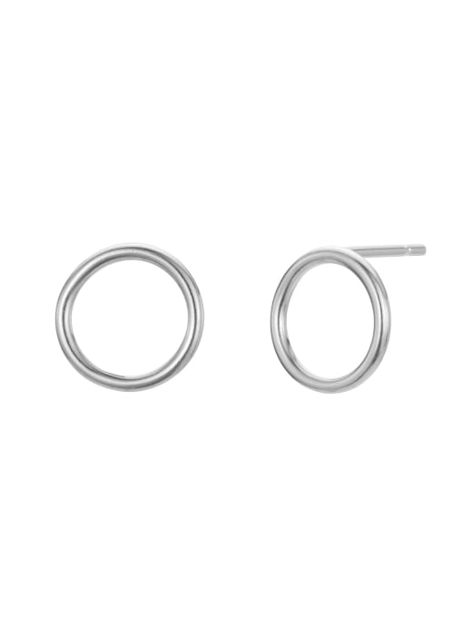 Desoto Stainless steel Round Minimalist Geometric  Set Stud Earring 4
